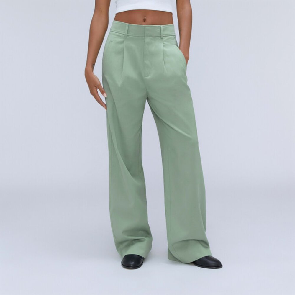 Everlane - The Way-High Drape Pant in Lily Pad - 00 - NWT